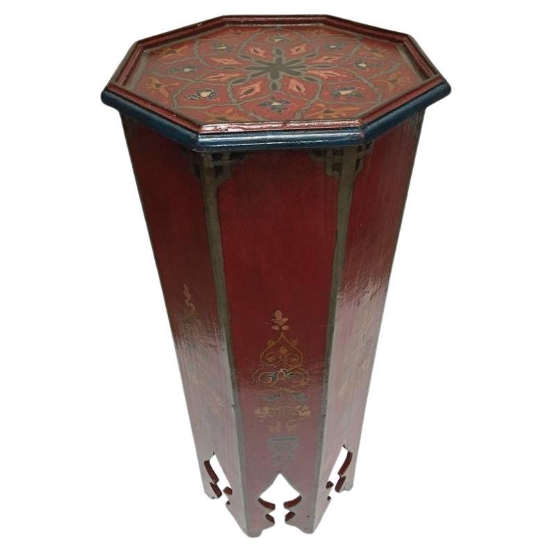 1960s Moroccan Moorish Pedestal Octagonal Table For Sale