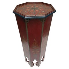 Vintage 1960s Moroccan Moorish Pedestal Octagonal Table