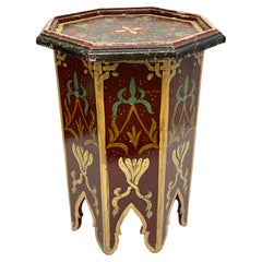 Moroccan Style Diminutive Painted Hexagonal Table