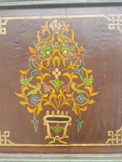 Hand-Painted Moroccan Multicolor Door Vintage