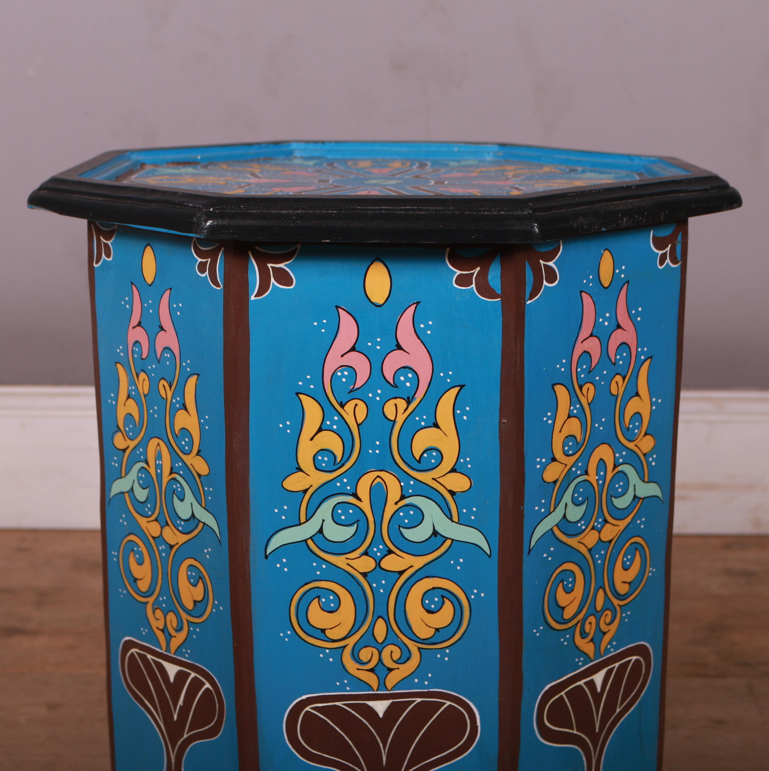 Hand-Painted Moroccan Moorish Style Side Table In New Condition In Leamington Spa, Warwickshire