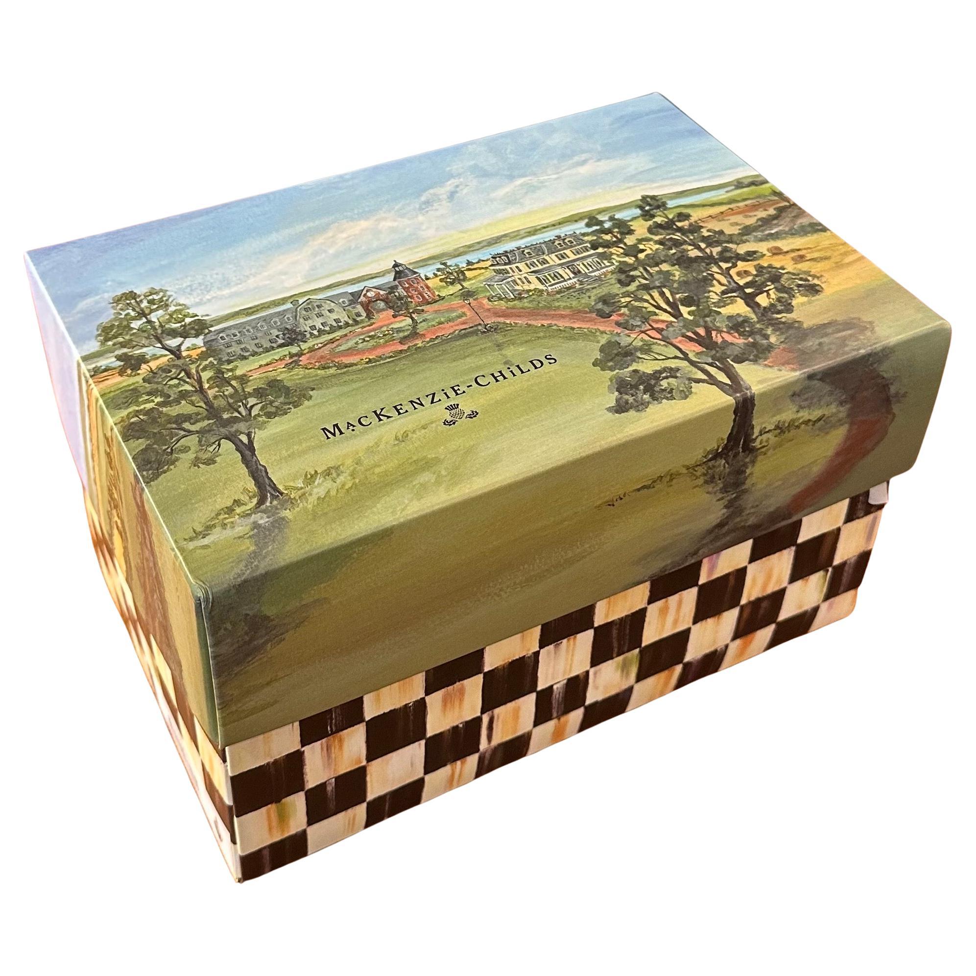 Ornamento Dreidel in vetro soffiato a bocca e dipinto a mano con scatola di Mackenzie Childs In condizioni ottime in vendita a San Diego, CA