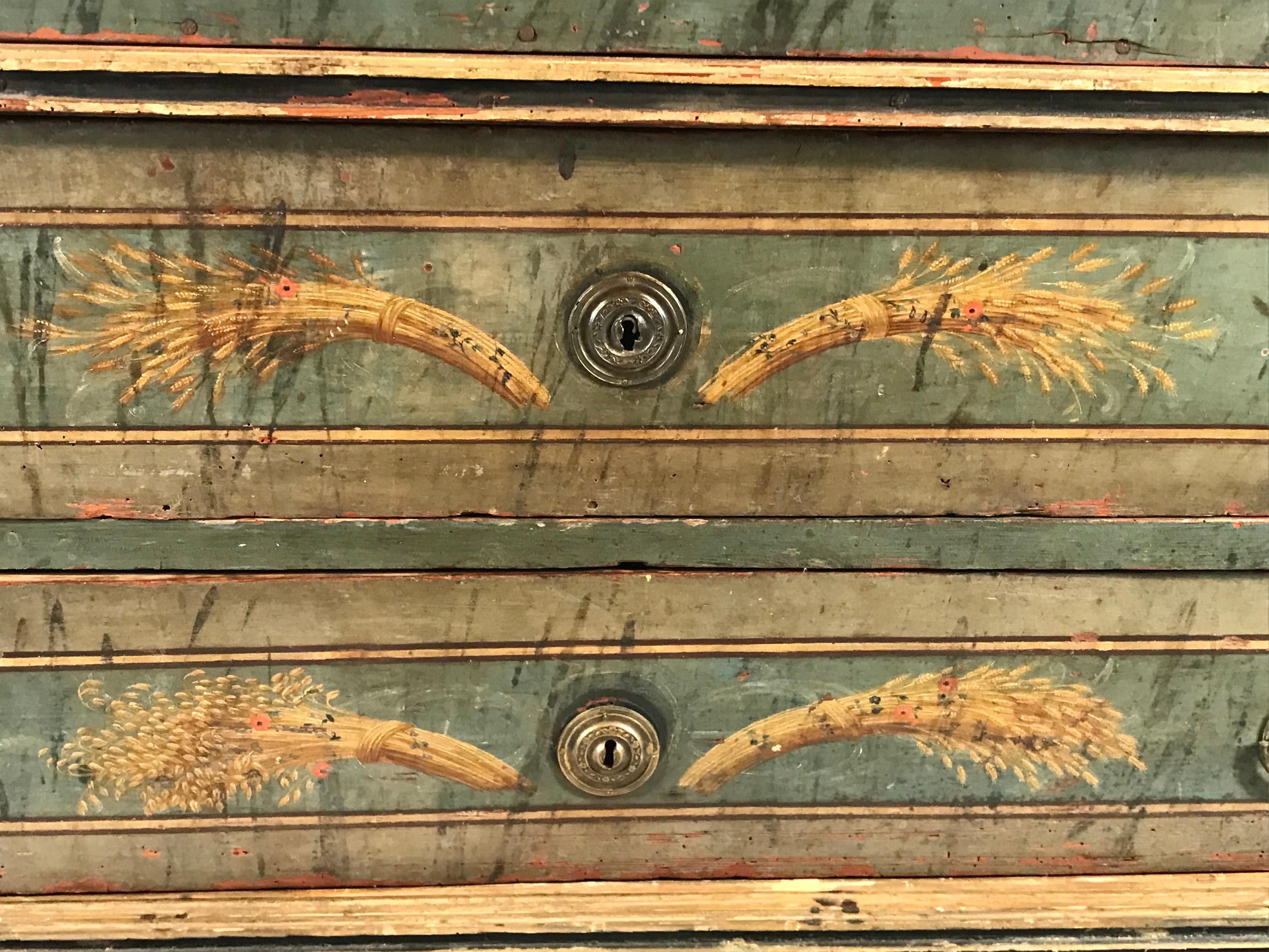 Hand-Painted Neoclassical Chest of Drawers South Germany, 1780 4