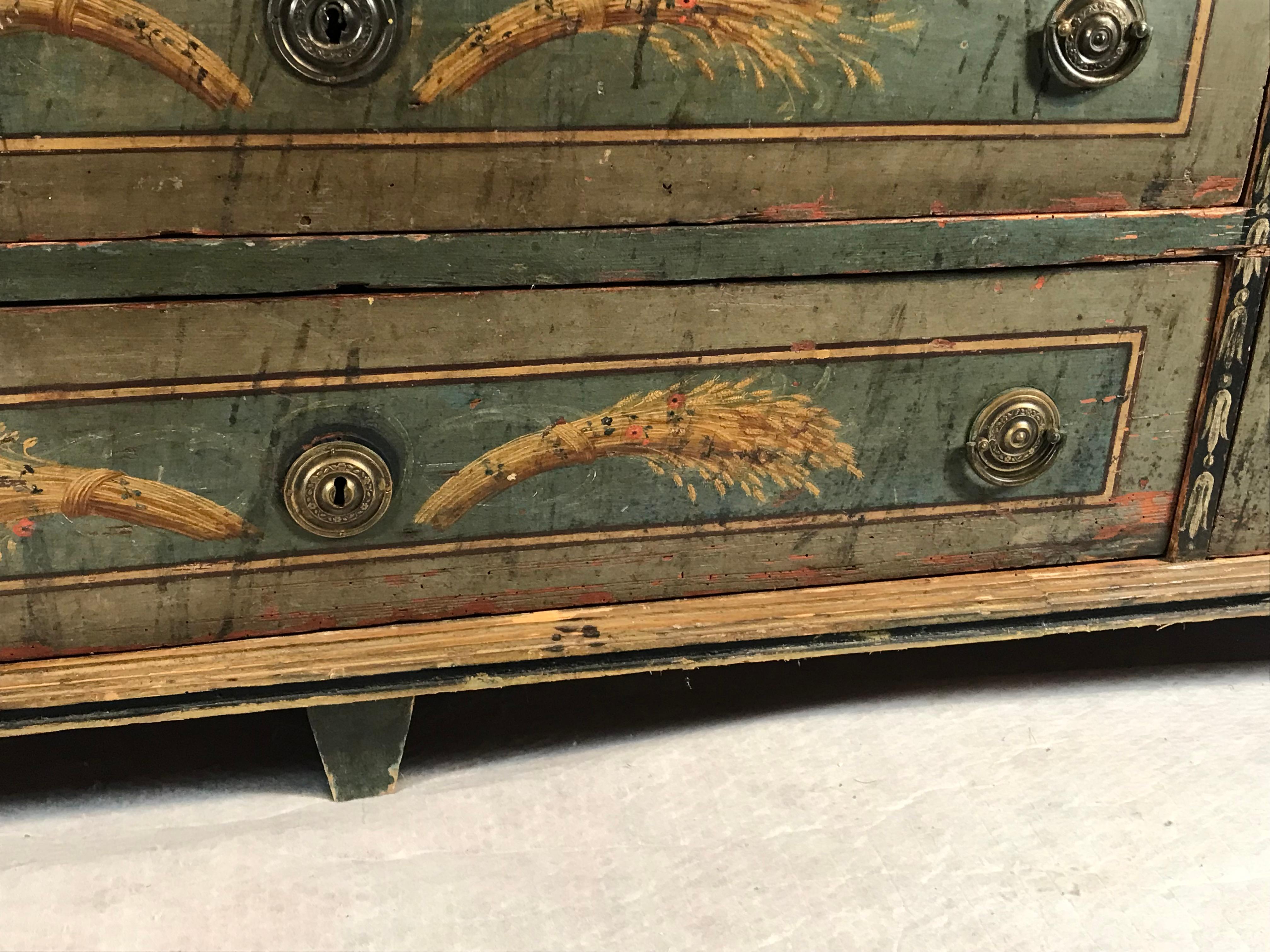 Hand-Painted Neoclassical Chest of Drawers South Germany, 1780 5