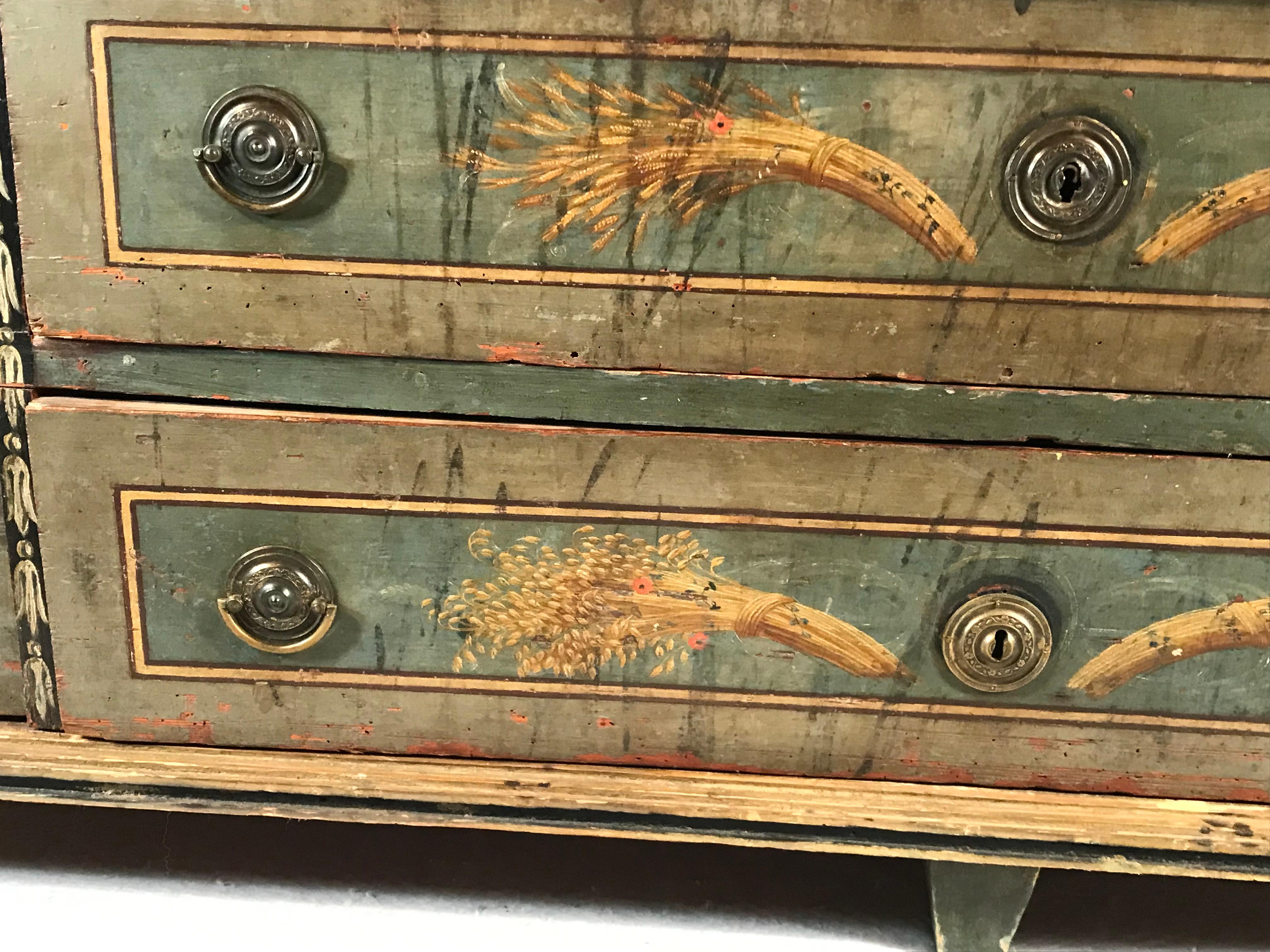 Hand-Painted Neoclassical Chest of Drawers South Germany, 1780 6