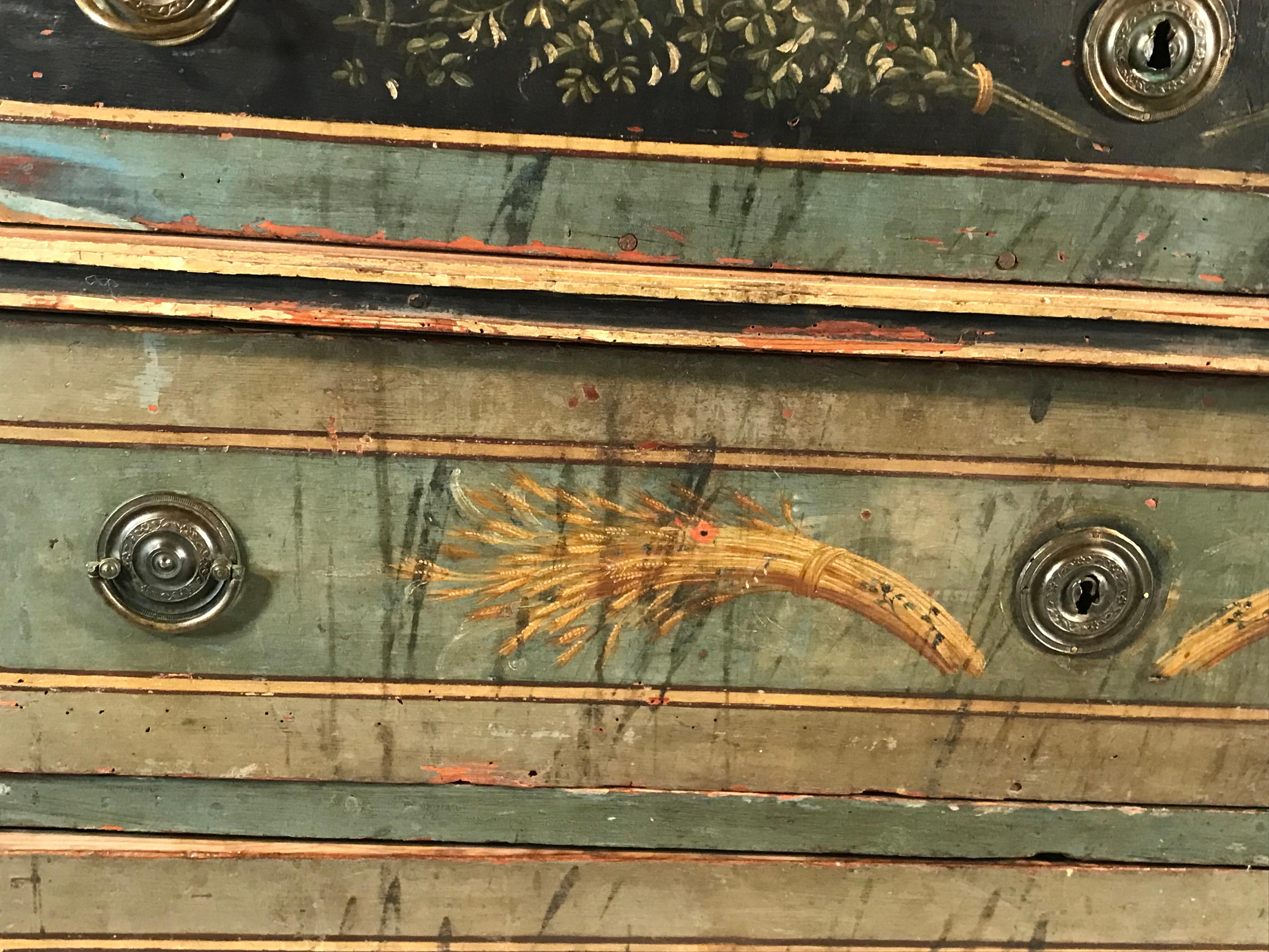 Hand-Painted Neoclassical Chest of Drawers South Germany, 1780 7