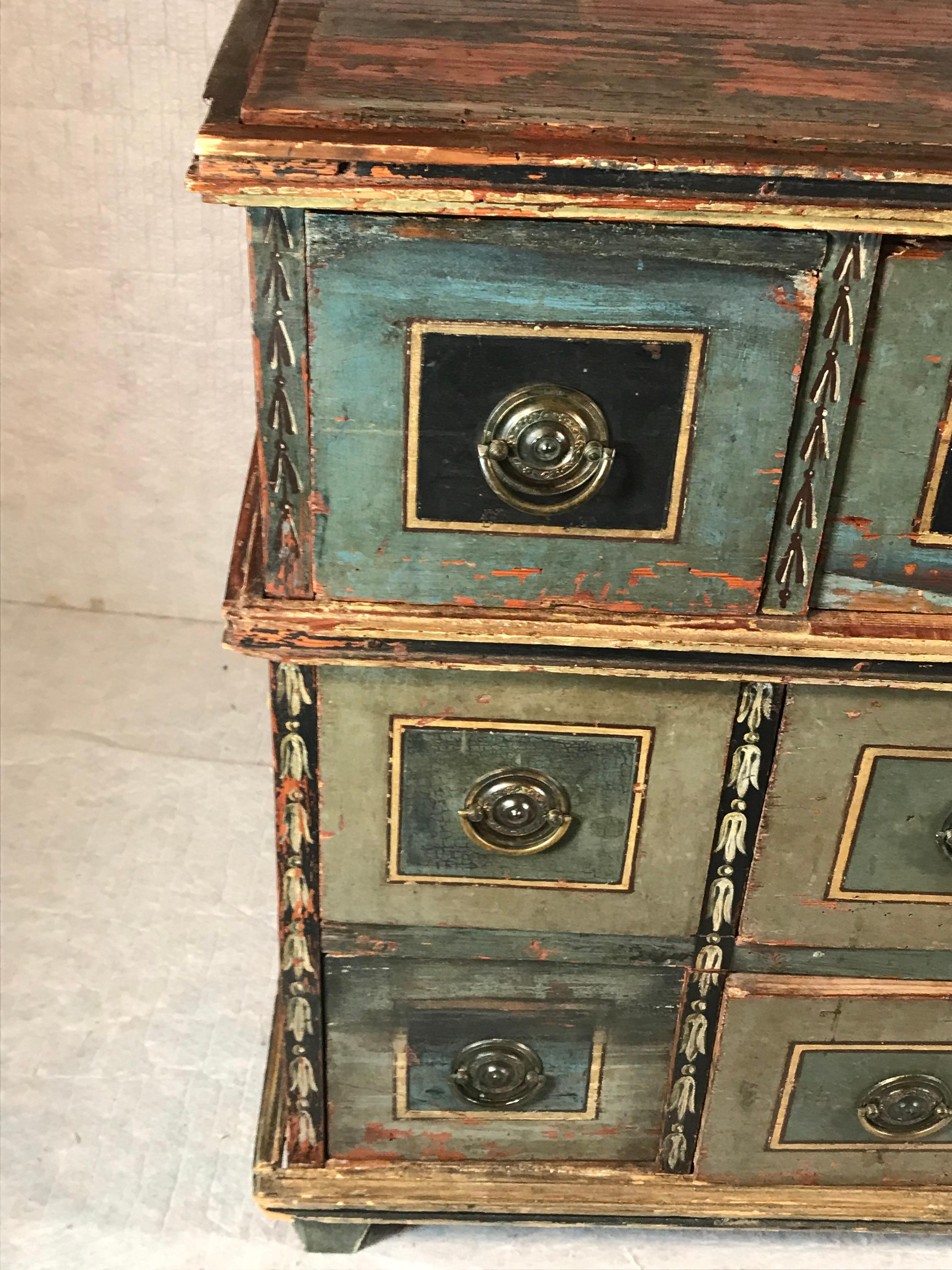 Hand-Painted Neoclassical Chest of Drawers South Germany, 1780 10
