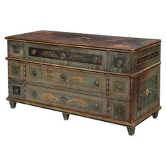 Antique Hand-Painted Neoclassical Chest of Drawers South Germany, 1780