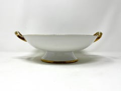 Hand Painted Noritake Nippon Footed Handled Bowl with Woodland Scene, C. 1910