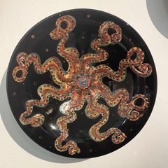 Hand-Painted Octopus Ceramic Bowl Italy Contemporary  Faience 21st Century