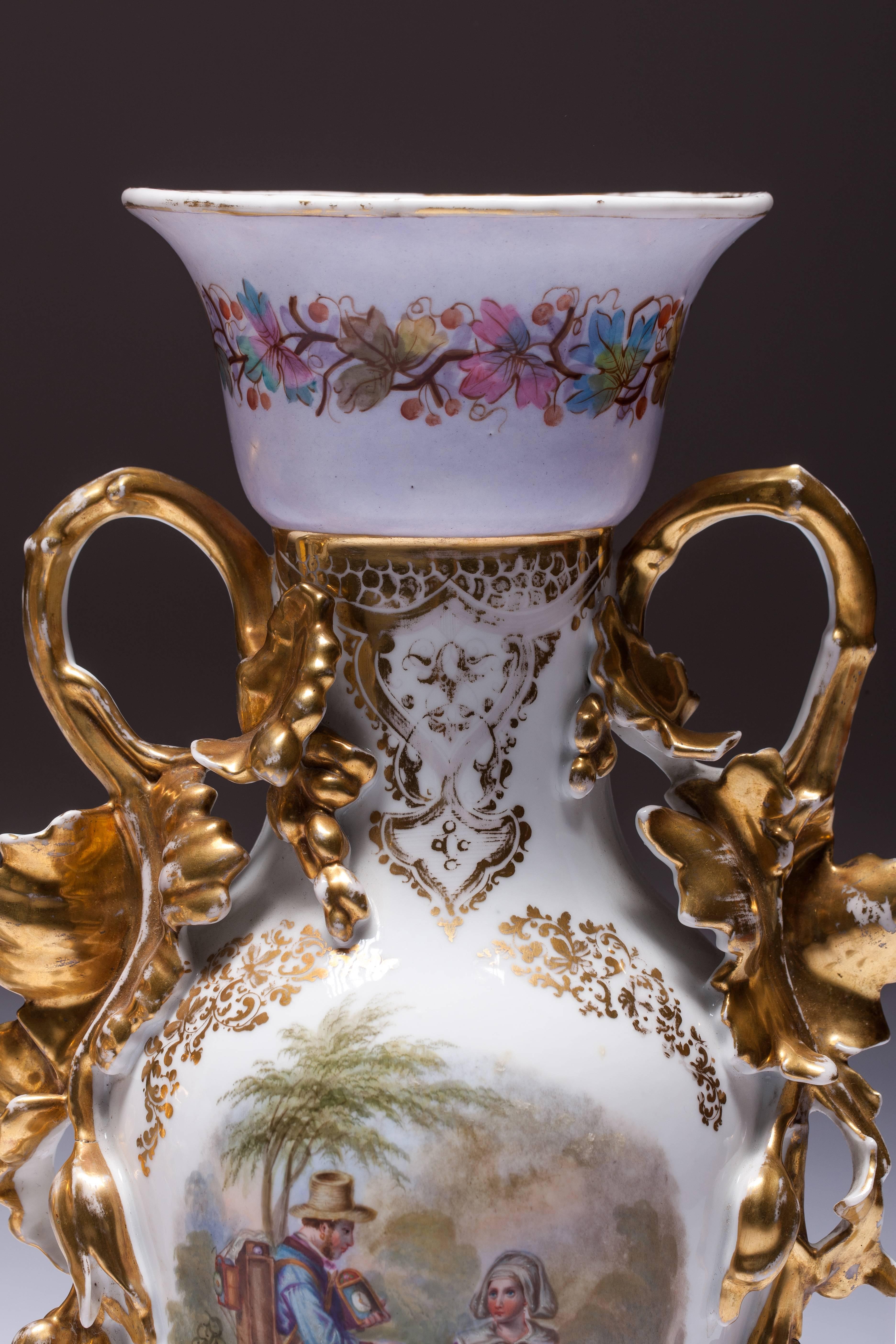 19th Century Hand-Painted Old Paris Vases