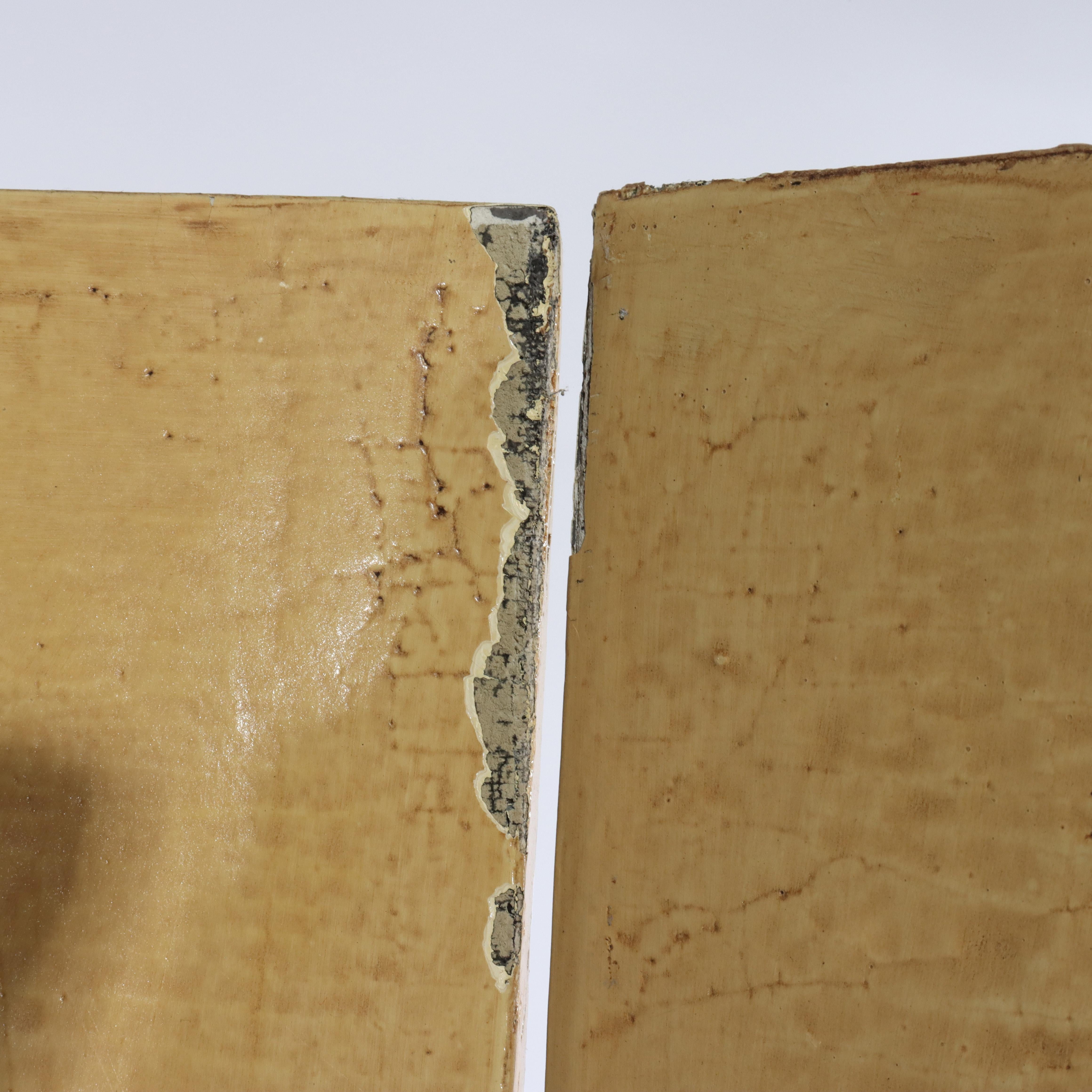 Hand Painted on Wood Four Paneled Dressing Screen with Drape Design 20thC en vente 5