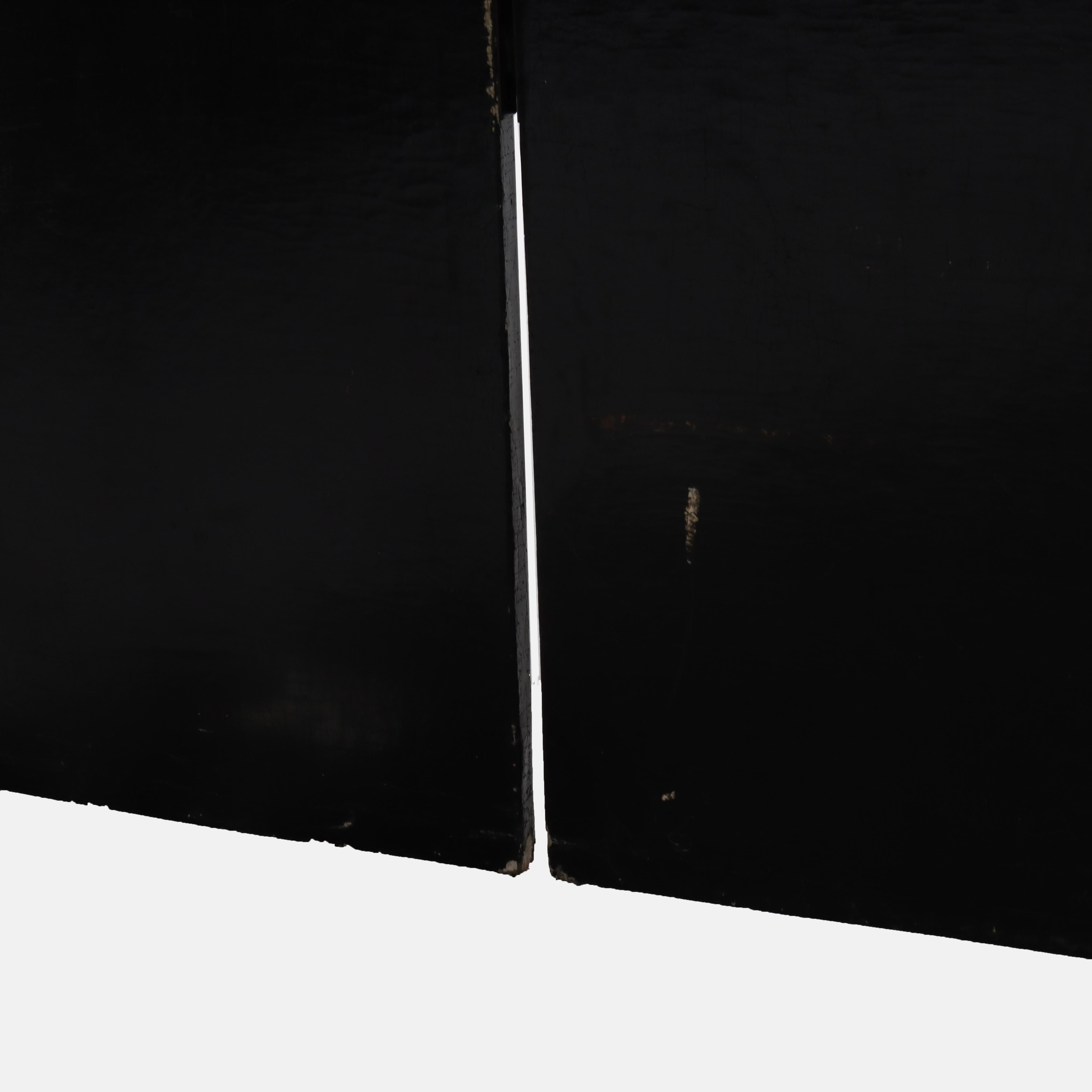 Hand Painted on Wood Four Paneled Dressing Screen with Drape Design 20thC en vente 3