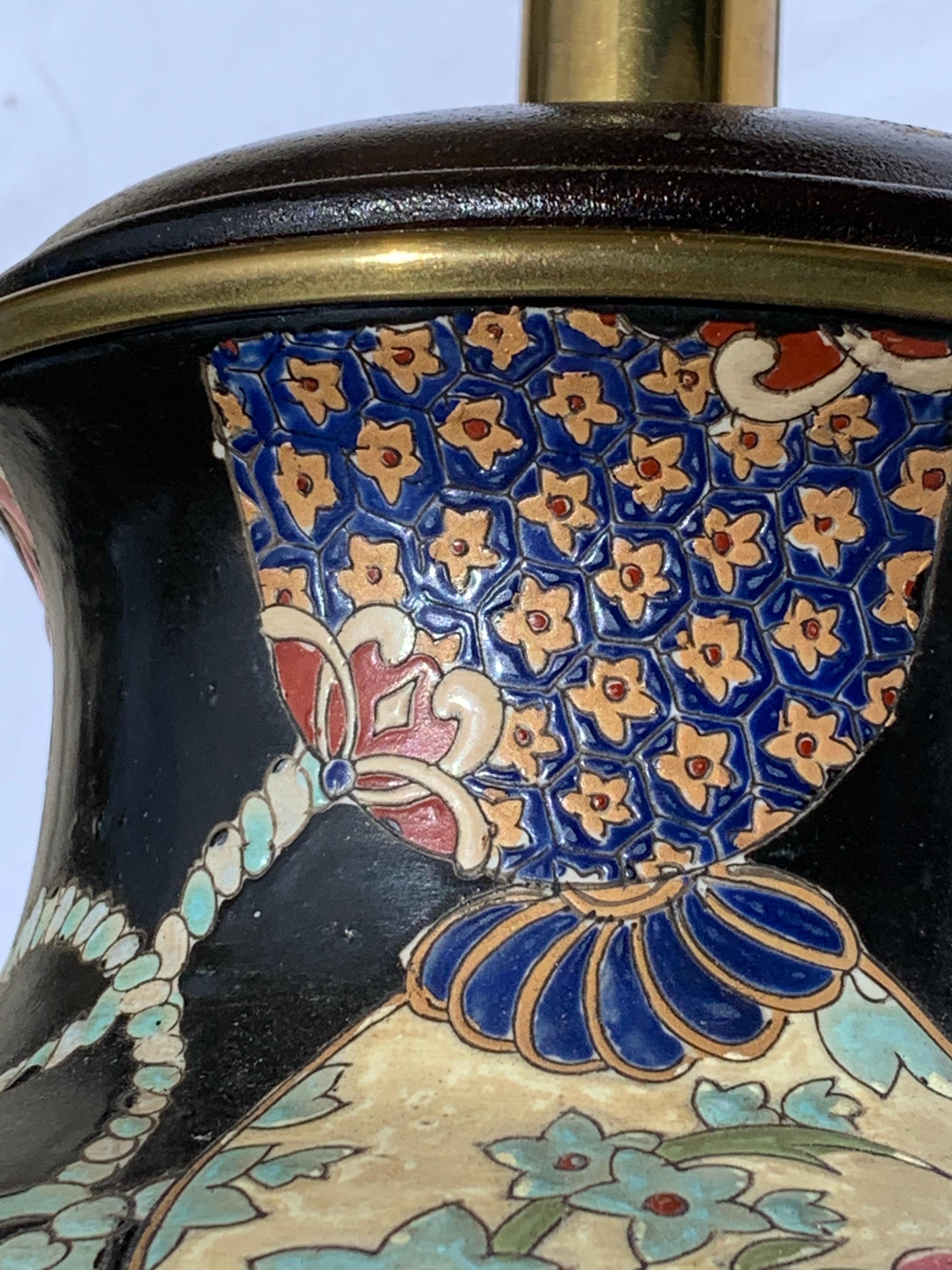 Hand Painted Oriental Ceramic Table Lamp 3