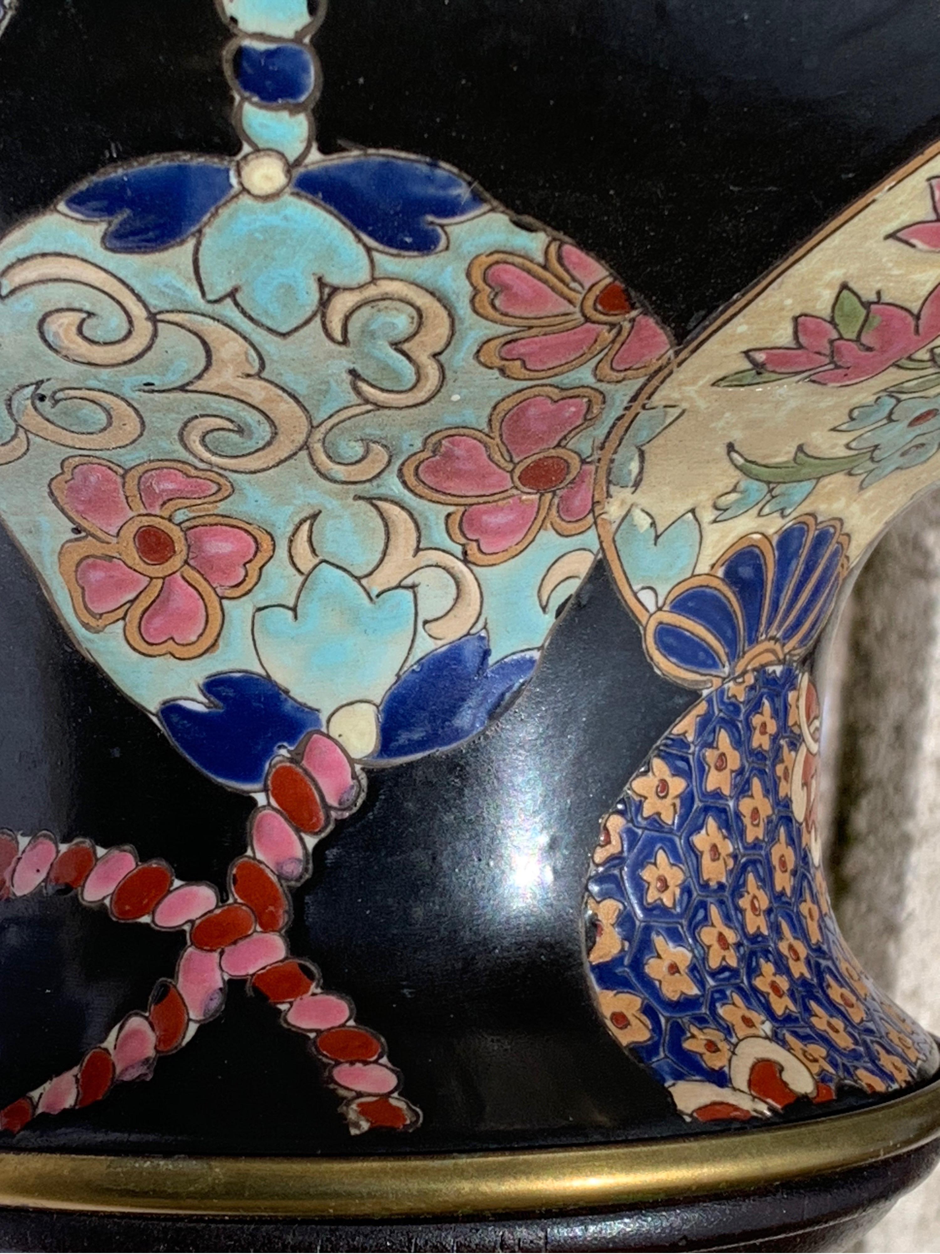 Hand Painted Oriental Ceramic Table Lamp 5