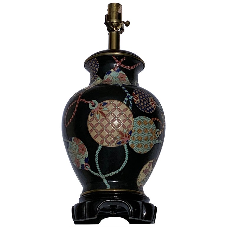 Hand Painted Oriental Ceramic Table Lamp at 1stDibs