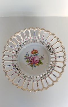 Hand Painted Original Dresden Basket from the 20th Century