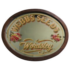 Hand Painted Oval Mirror Advertising “Webbs Seeds “ A Very pretty piece