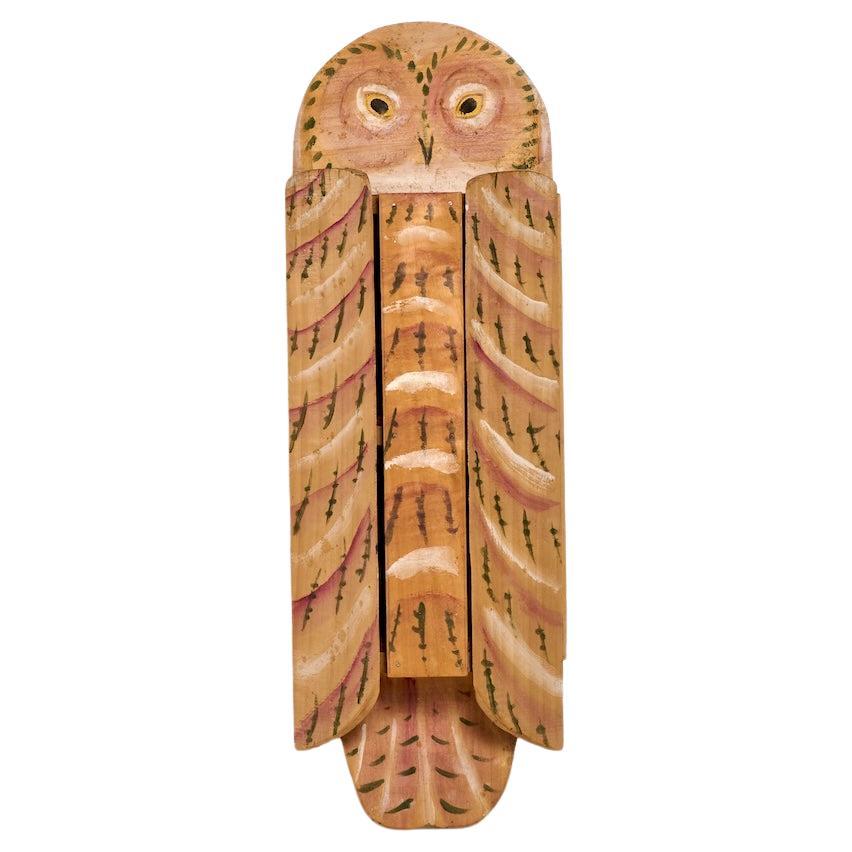 Hand-painted "Owl" mural cabinet by Gerard Rigot, 1980
s