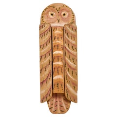 Hand-painted "Owl" mural cabinet by Gerard Rigot, 1980's