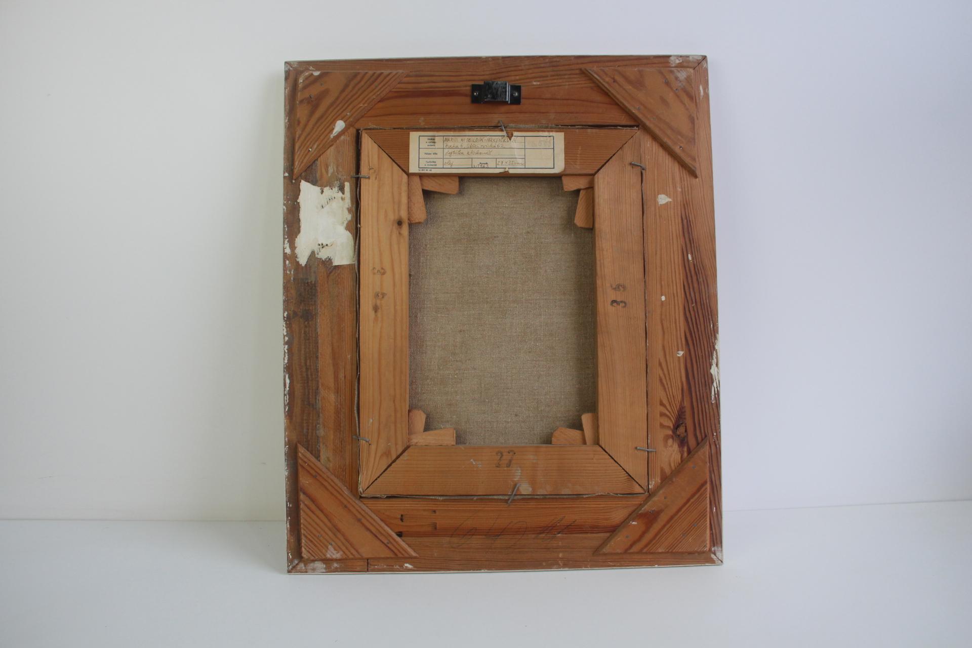 Handgemaltes Gemälde, Öl auf Leinwand, signiert, Tschechoslowakei, 1963 im Angebot 6