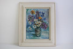 Hand Painted Painting, Oil on Canvas, Signed, Czechoslovakia, 1963