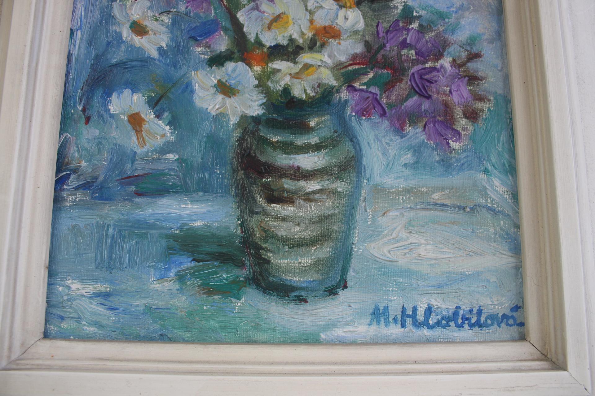 Handgemaltes Gemälde, Öl auf Leinwand, signiert, Tschechoslowakei, 1963 (Mitte des 20. Jahrhunderts) im Angebot