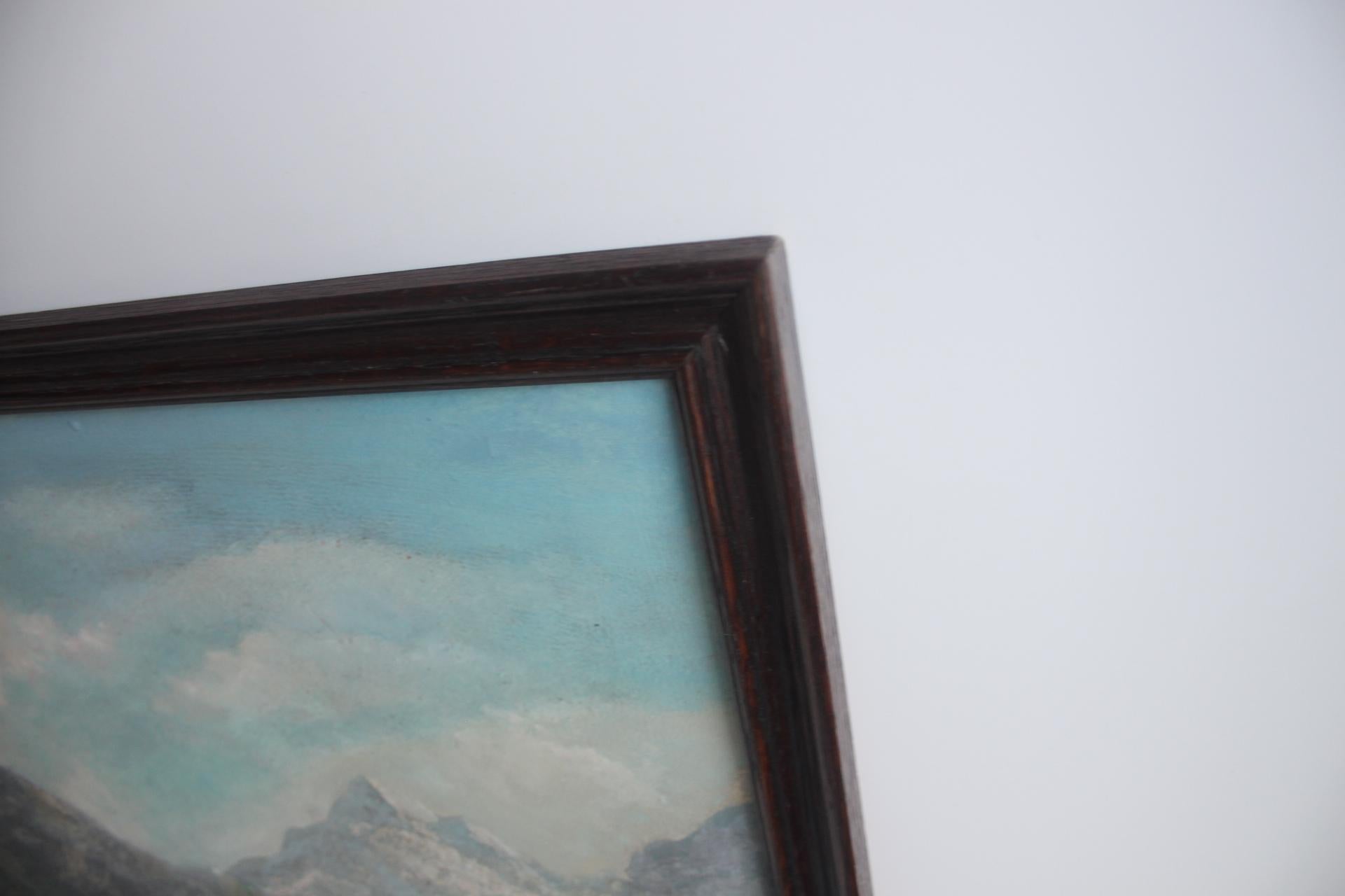 Handgemaltes Gemälde, Öl auf Faserplatte, signiert, Tschechoslowakei, 1960er Jahre. im Angebot 2