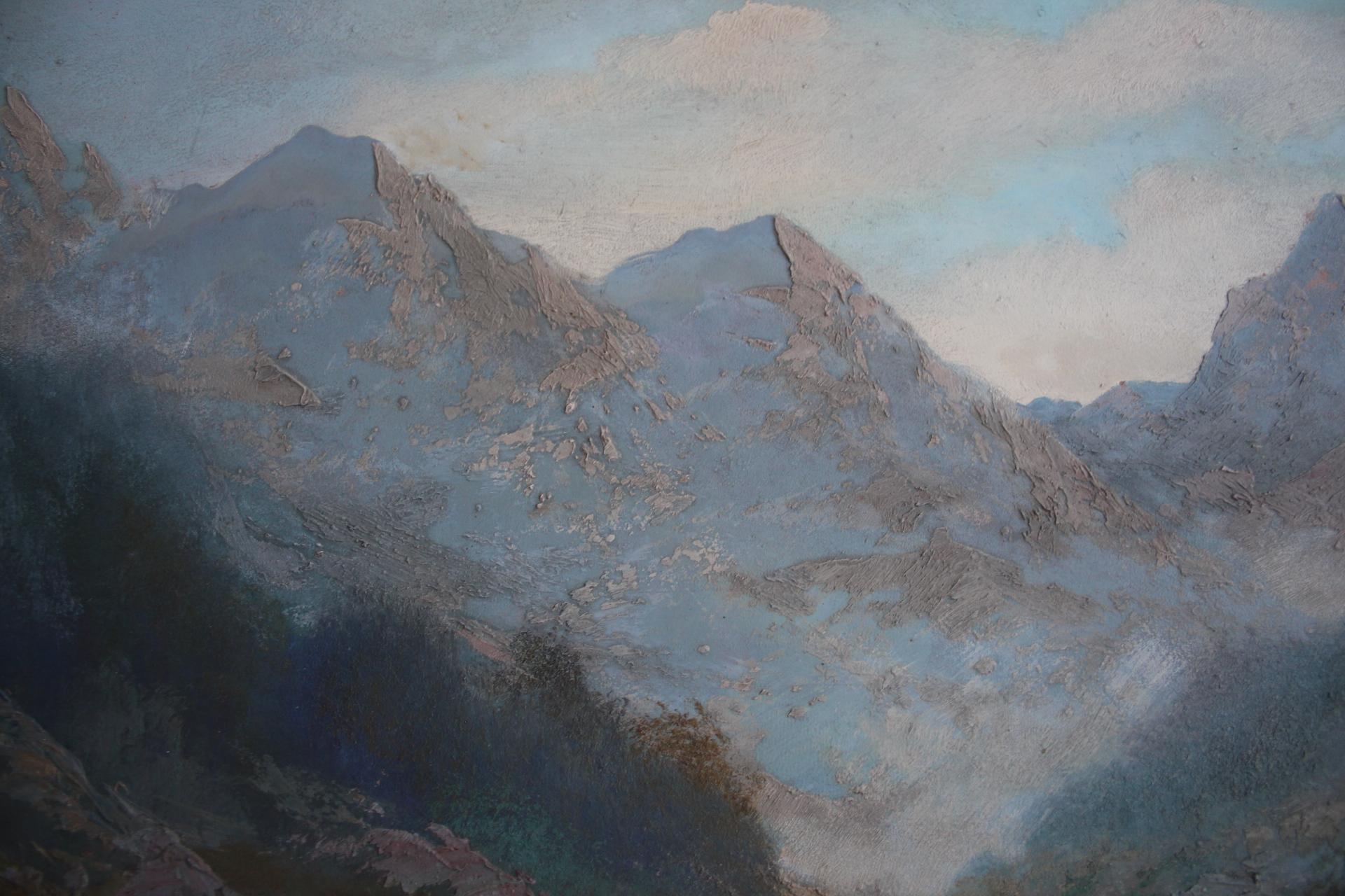 Handgemaltes Gemälde, Öl auf Faserplatte, signiert, Tschechoslowakei, 1960er Jahre. im Angebot 2