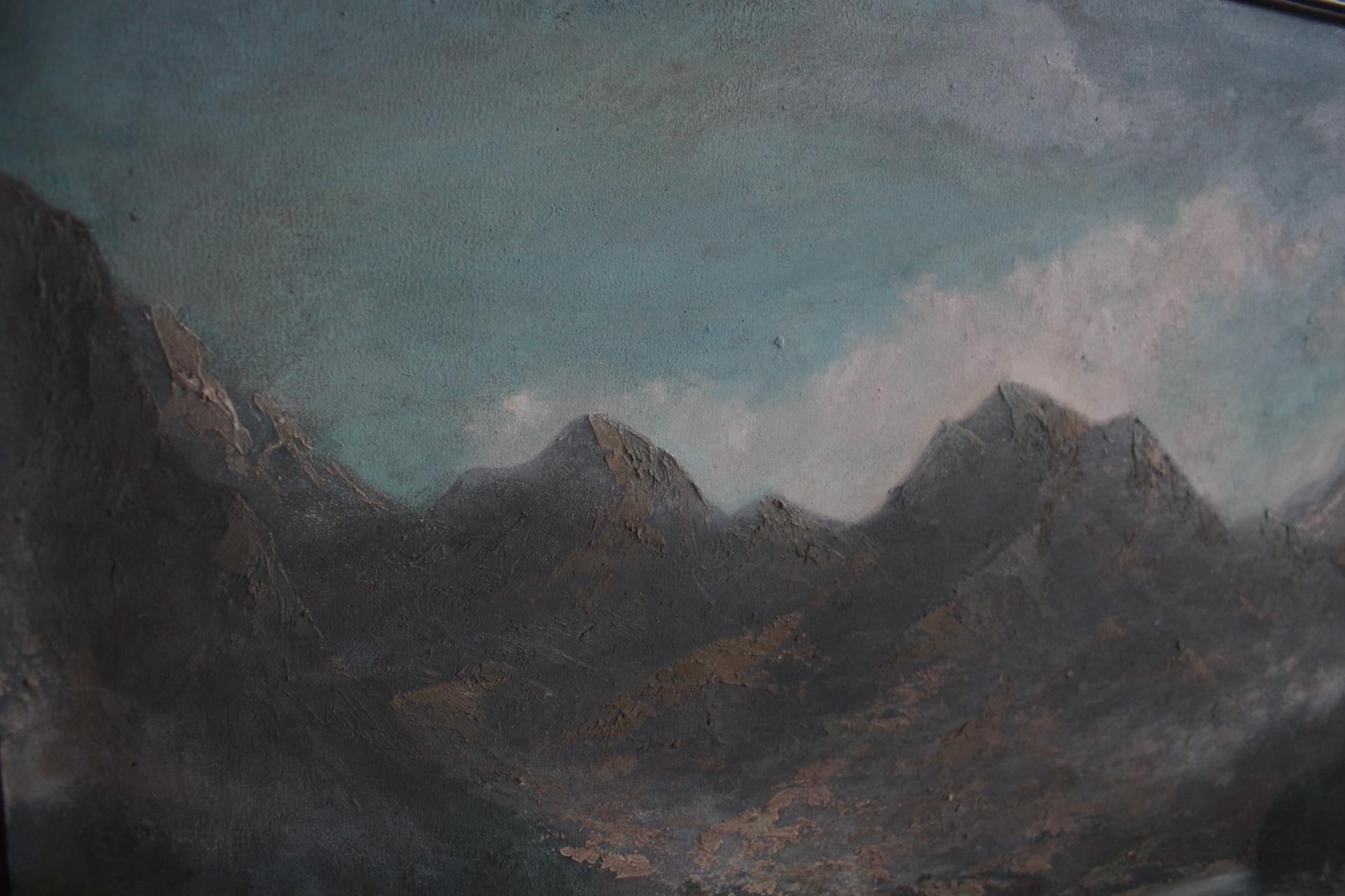 Handgemaltes Gemälde, Öl auf Faserplatte, signiert, Tschechoslowakei, 1960er Jahre. im Angebot 3