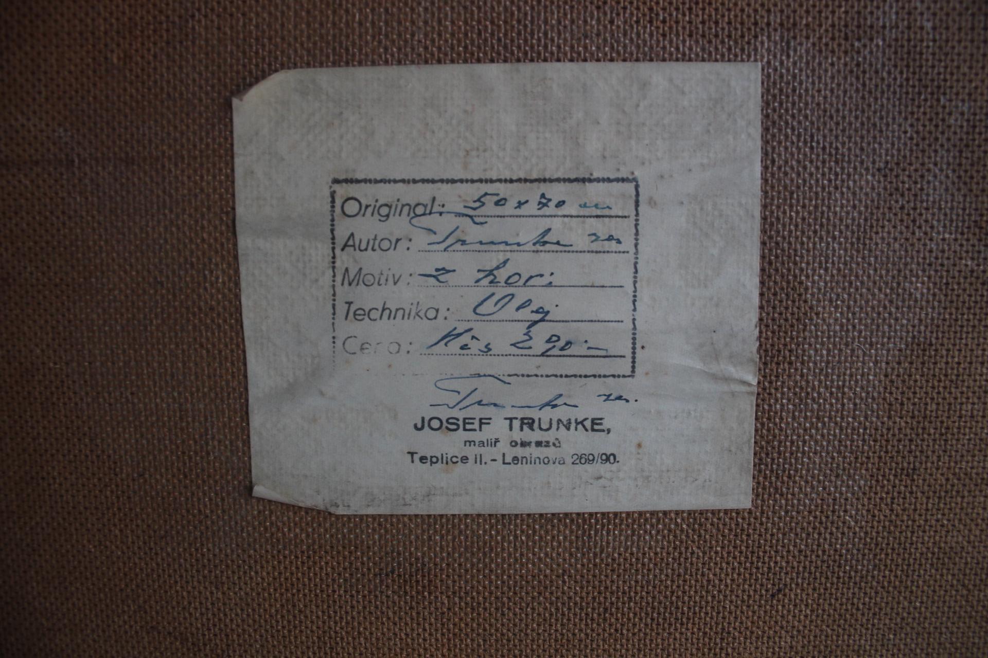 Handgemaltes Gemälde, Öl auf Faserplatte, signiert, Tschechoslowakei, 1960er Jahre. im Angebot 5