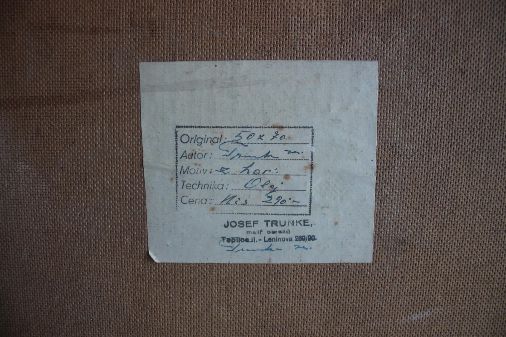 Handgemaltes Gemälde, Öl auf Faserplatte, signiert, Tschechoslowakei, 1960er Jahre. im Angebot 5