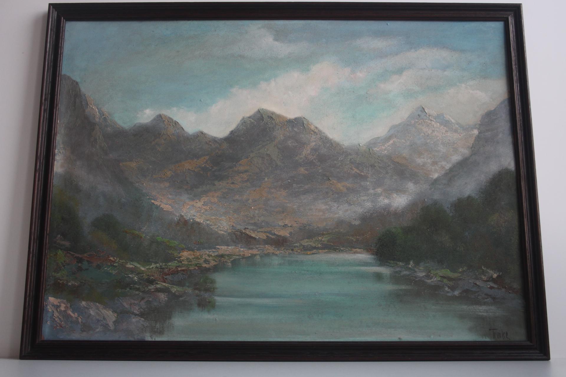 Handgemaltes Gemälde, Öl auf Faserplatte, signiert, Tschechoslowakei, 1960er Jahre. (Moderne der Mitte des Jahrhunderts) im Angebot