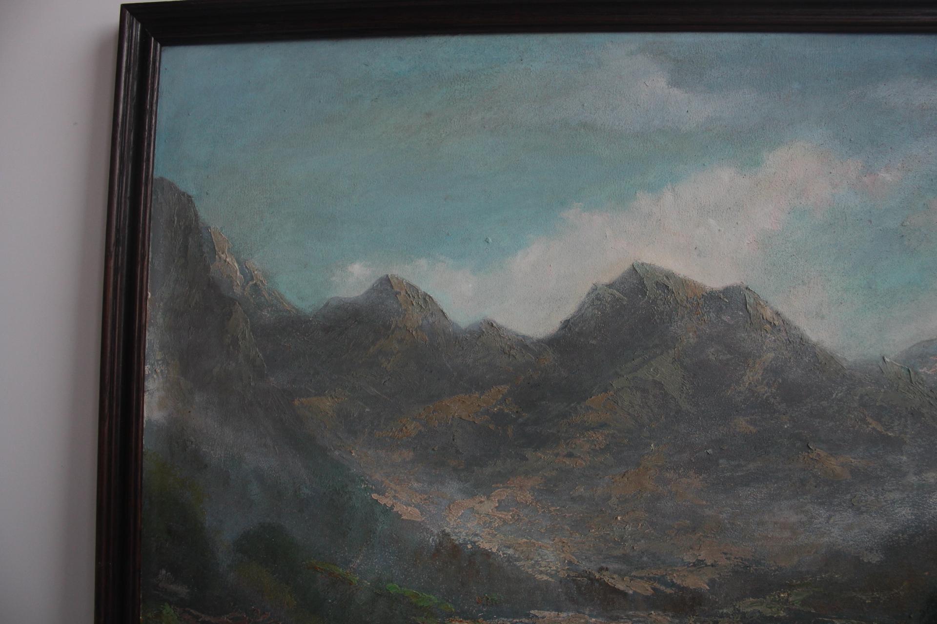 Handgemaltes Gemälde, Öl auf Faserplatte, signiert, Tschechoslowakei, 1960er Jahre. (Mitte des 20. Jahrhunderts) im Angebot