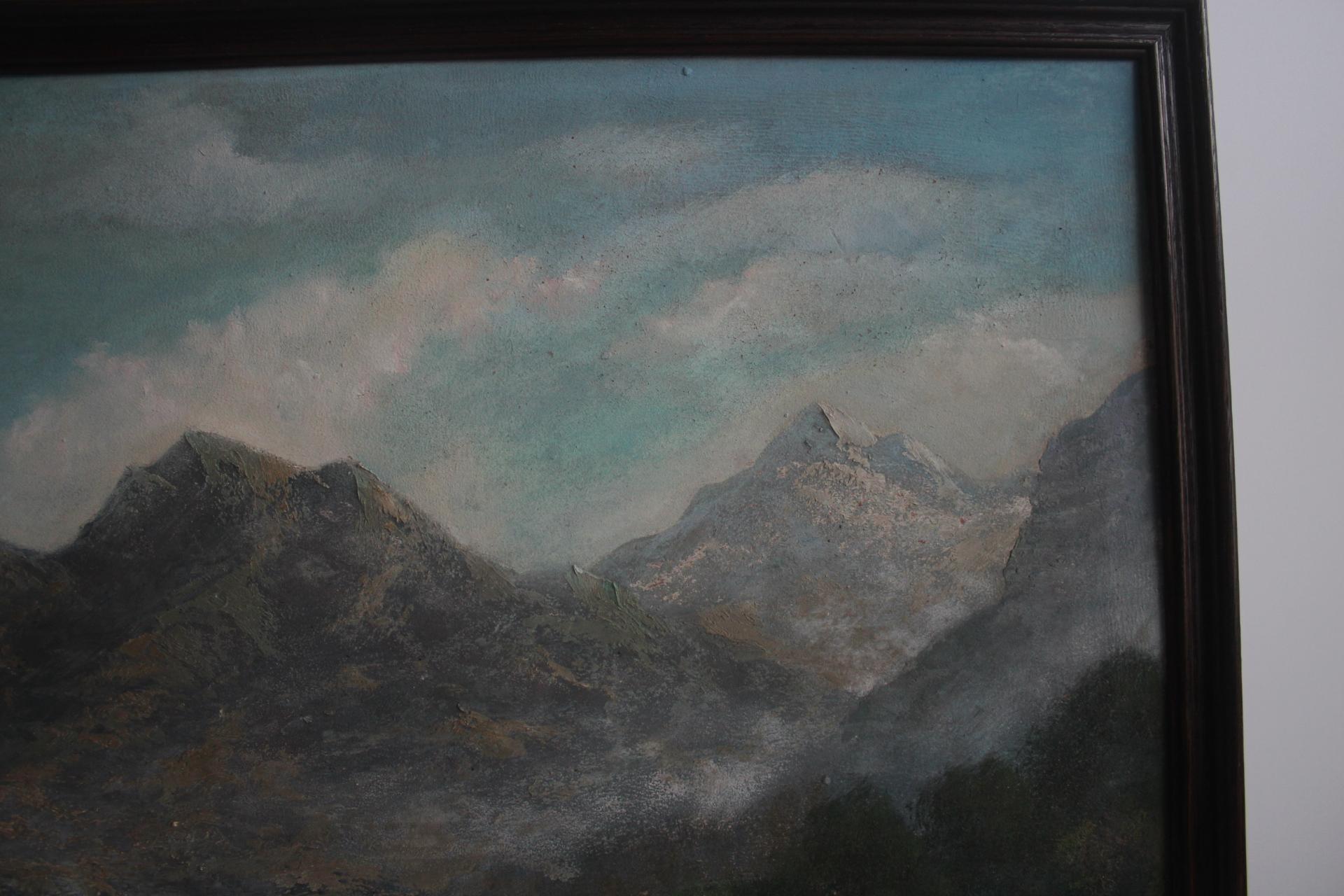 Handgemaltes Gemälde, Öl auf Faserplatte, signiert, Tschechoslowakei, 1960er Jahre. (Holz) im Angebot