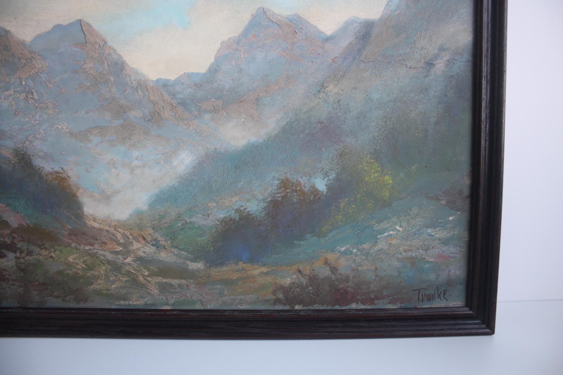 Handgemaltes Gemälde, Öl auf Faserplatte, signiert, Tschechoslowakei, 1960er Jahre. im Angebot 1