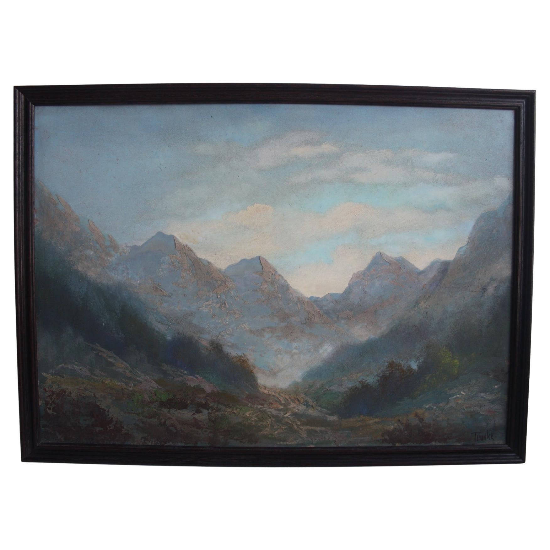 Handgemaltes Gemälde, Öl auf Faserplatte, signiert, Tschechoslowakei, 1960er Jahre.