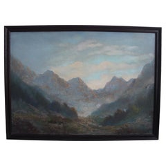 Hand painted painting, oil on fiberboard, signed, Czechoslovakia, 1960's.