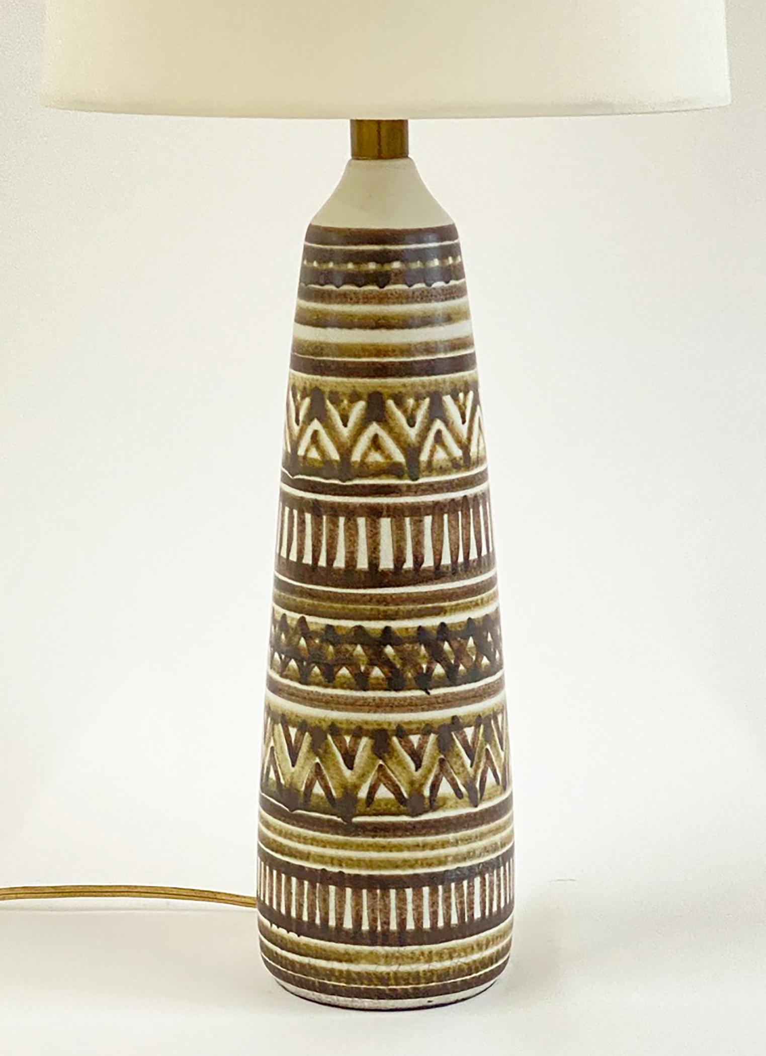 Pareja de lámparas de mesa pintadas a mano de Gunnar y Lotte Bostlund Canadiense en venta