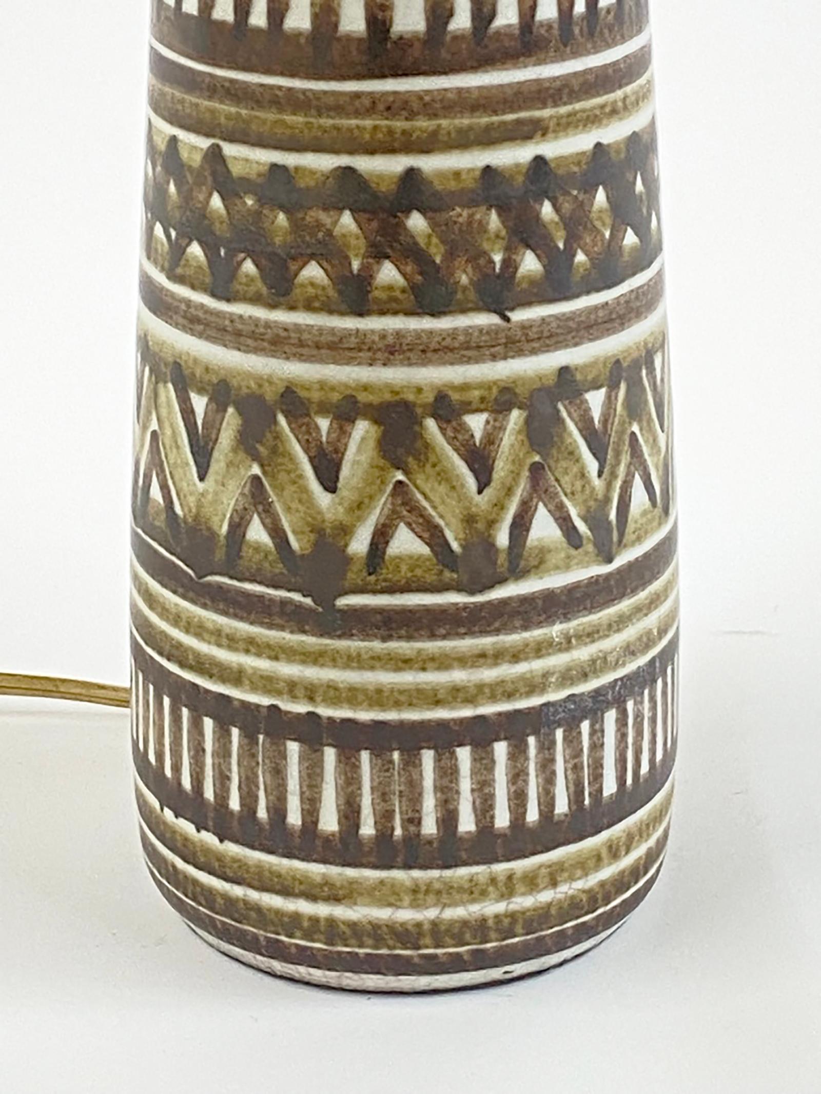 Pareja de lámparas de mesa pintadas a mano de Gunnar y Lotte Bostlund en Bueno estado para la venta en Minneapolis, MN