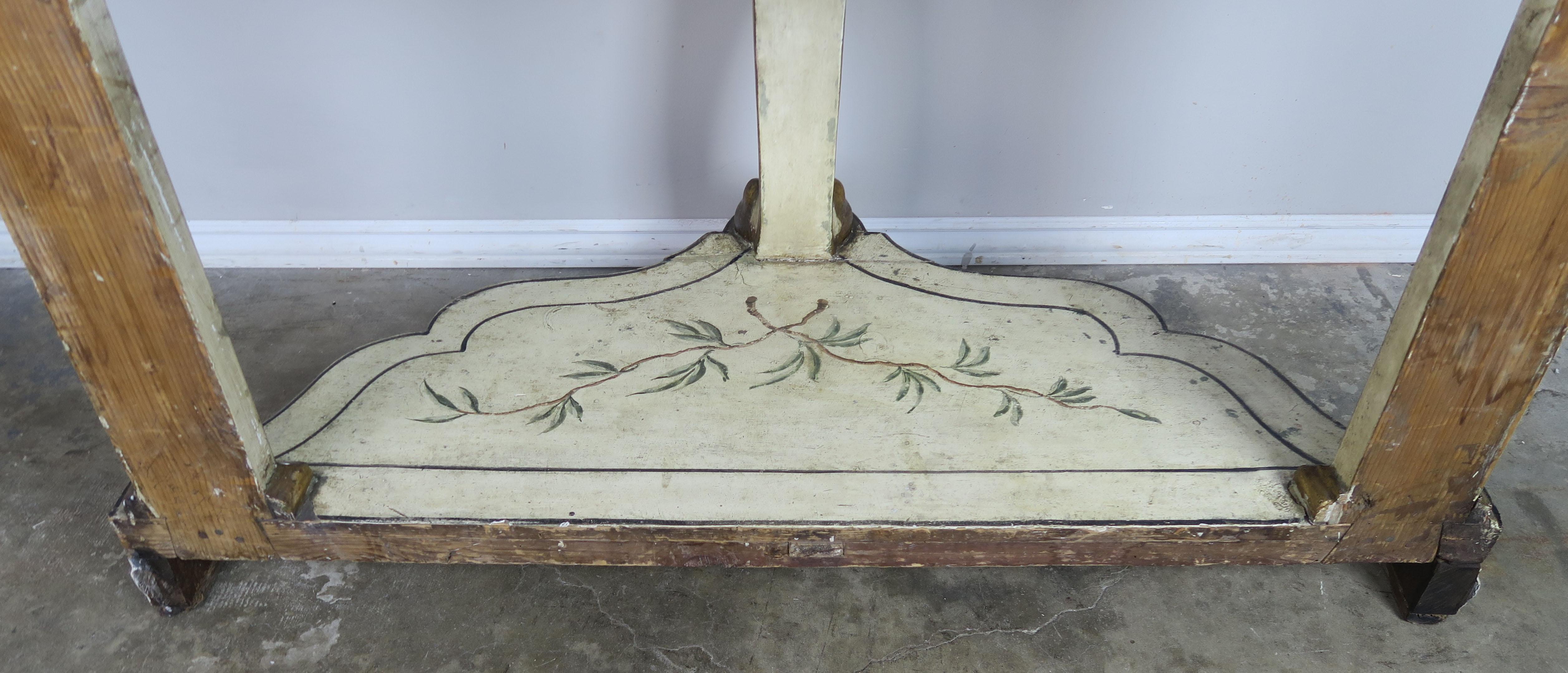 Hand Painted and Parcel Gilt English Console Table 2