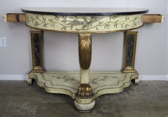 Hand Painted and Parcel Gilt English Console Table