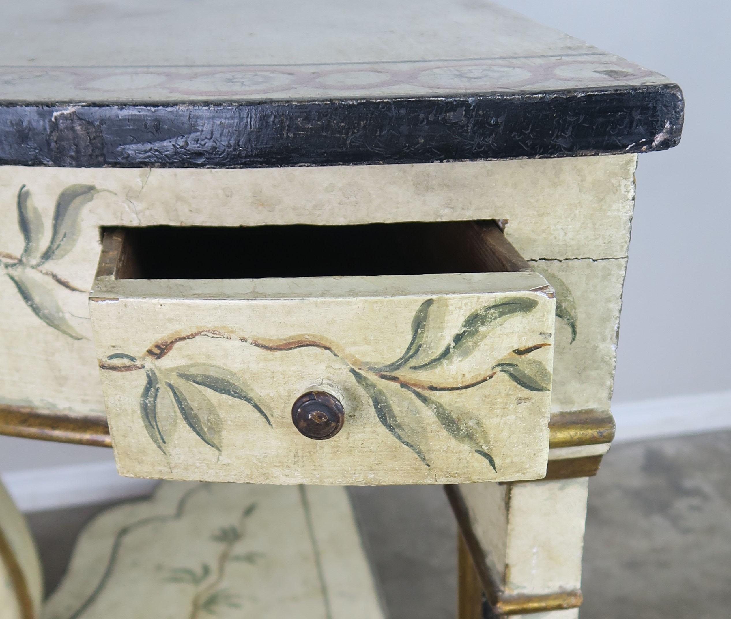Hand Painted and Parcel Gilt English Console Table (Holz)