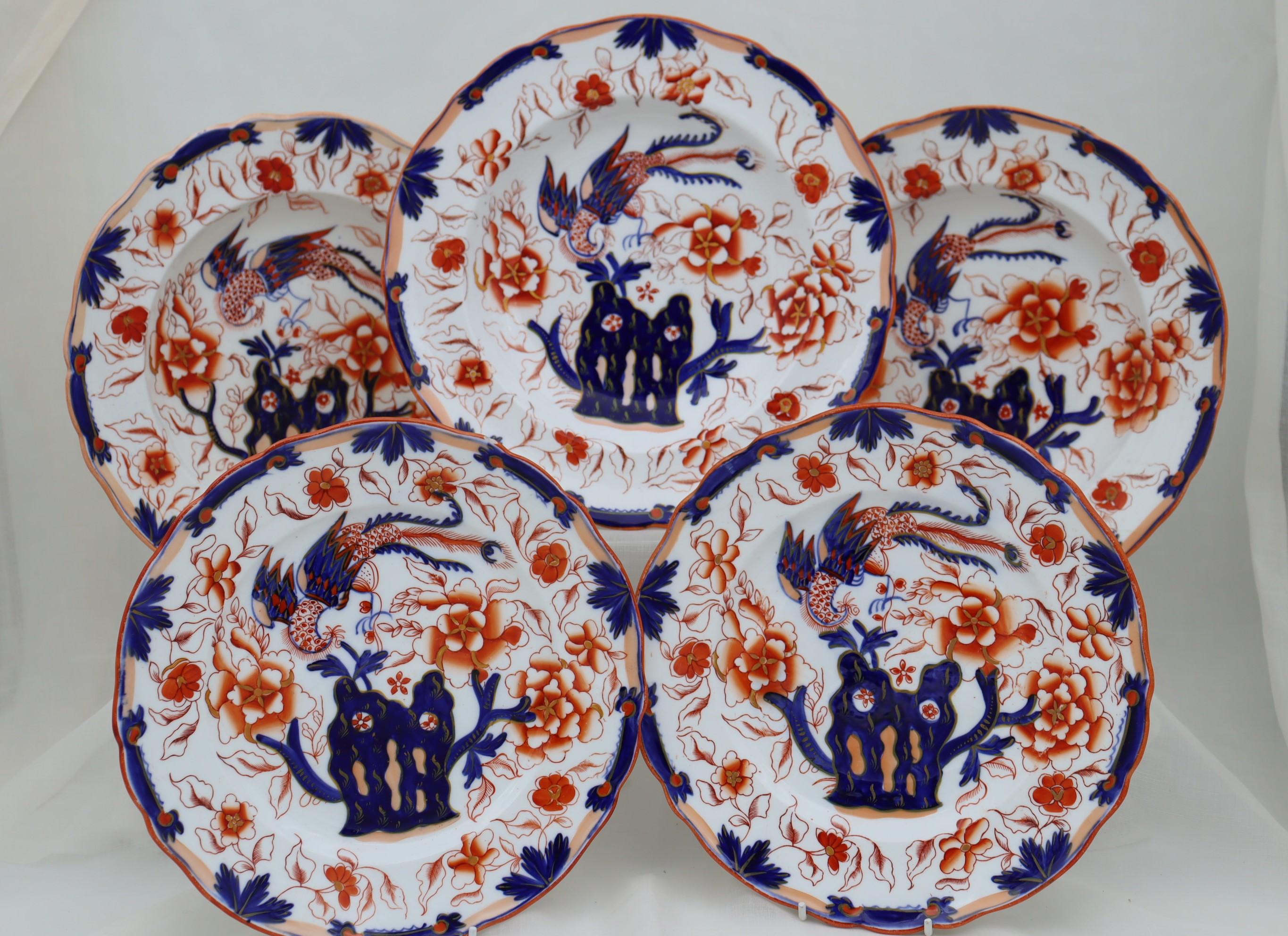 Chinoiserie Hand painted part dinner set in porcelain For Sale