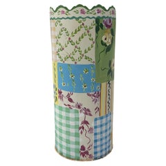 Hand Painted Patchwork Tole Umbrella Stand Bucket by Jane Keltner Designs