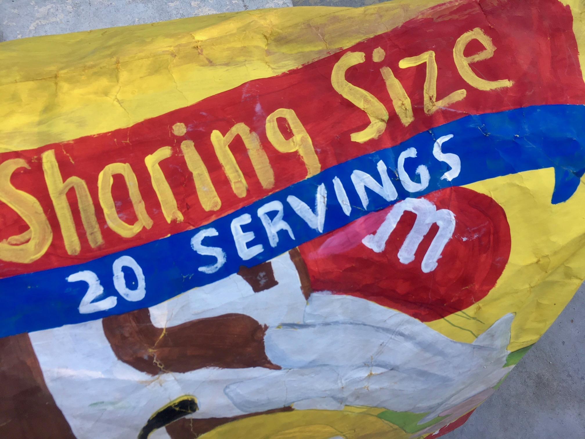 North American 5 Foot Long Hand-Painted Peanut M&Ms Pop Art Bag For Sale