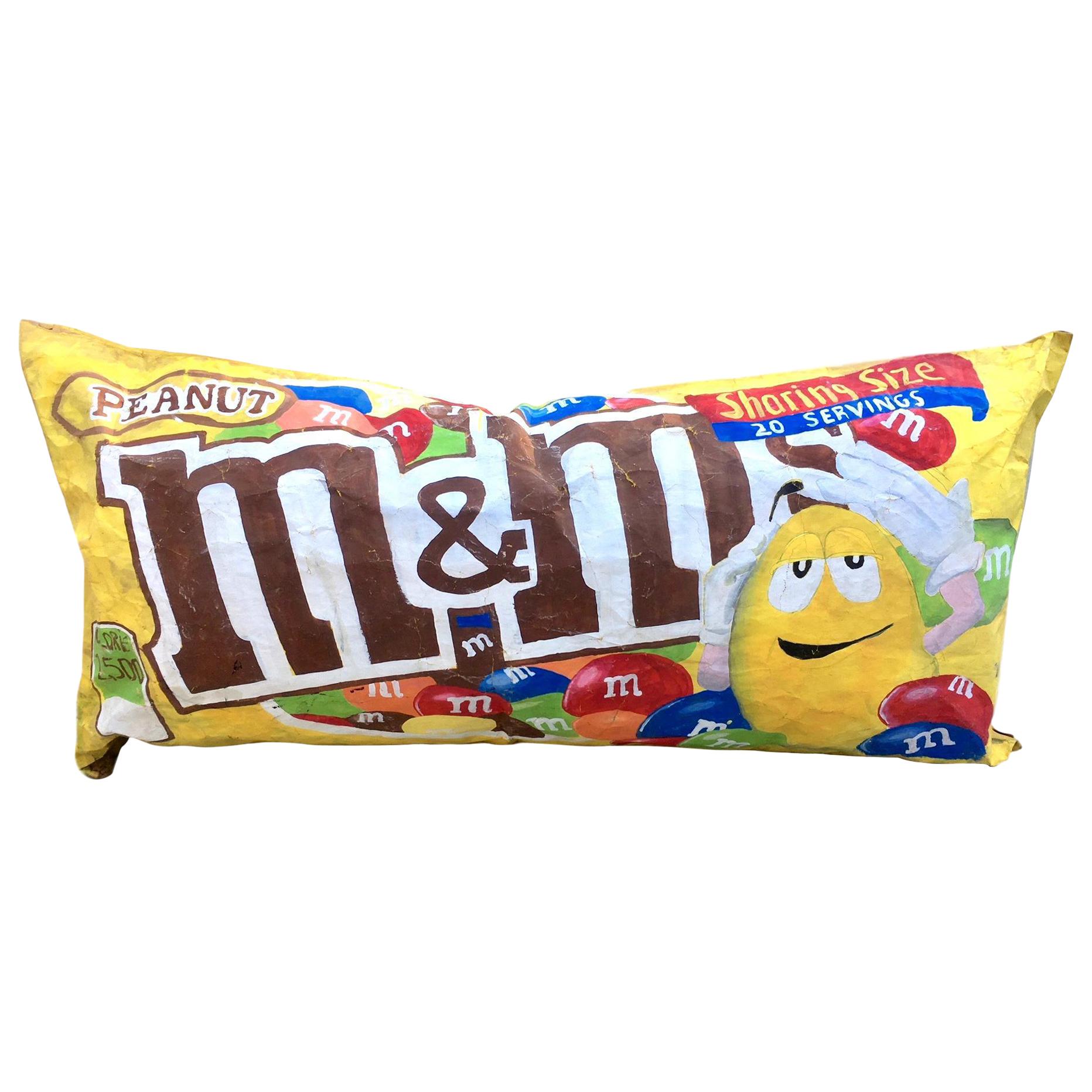 5 Foot Long Hand-Painted Peanut M&Ms Pop Art Bag For Sale