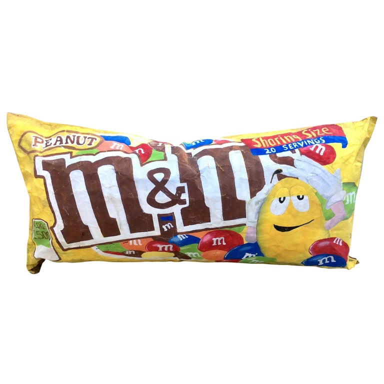 5 Foot Long Hand-Painted Peanut M&Ms Pop Art Bag For Sale at