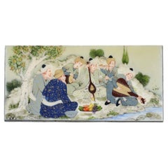 Hand-Painted Persian Miniature BOX – Musical Gathering Scene in Polychrome & Go