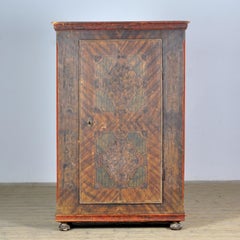 hand painted pine cabinet, circa 1850
